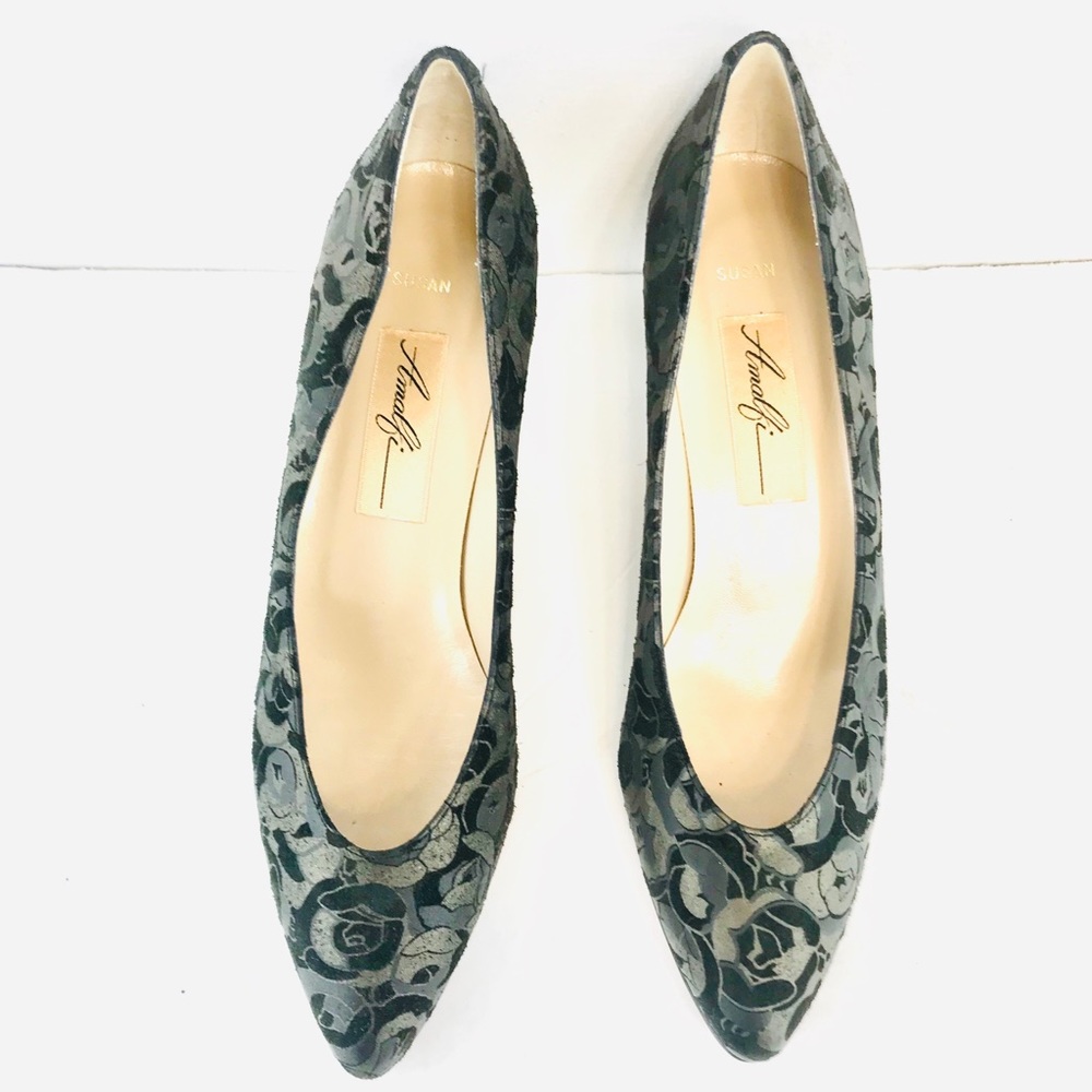 Vintage Court Shoes by AMALFI “SUSAN” Jacquard Heels HAND MADE IN ITALY 1960s - Picture 2 of 7
